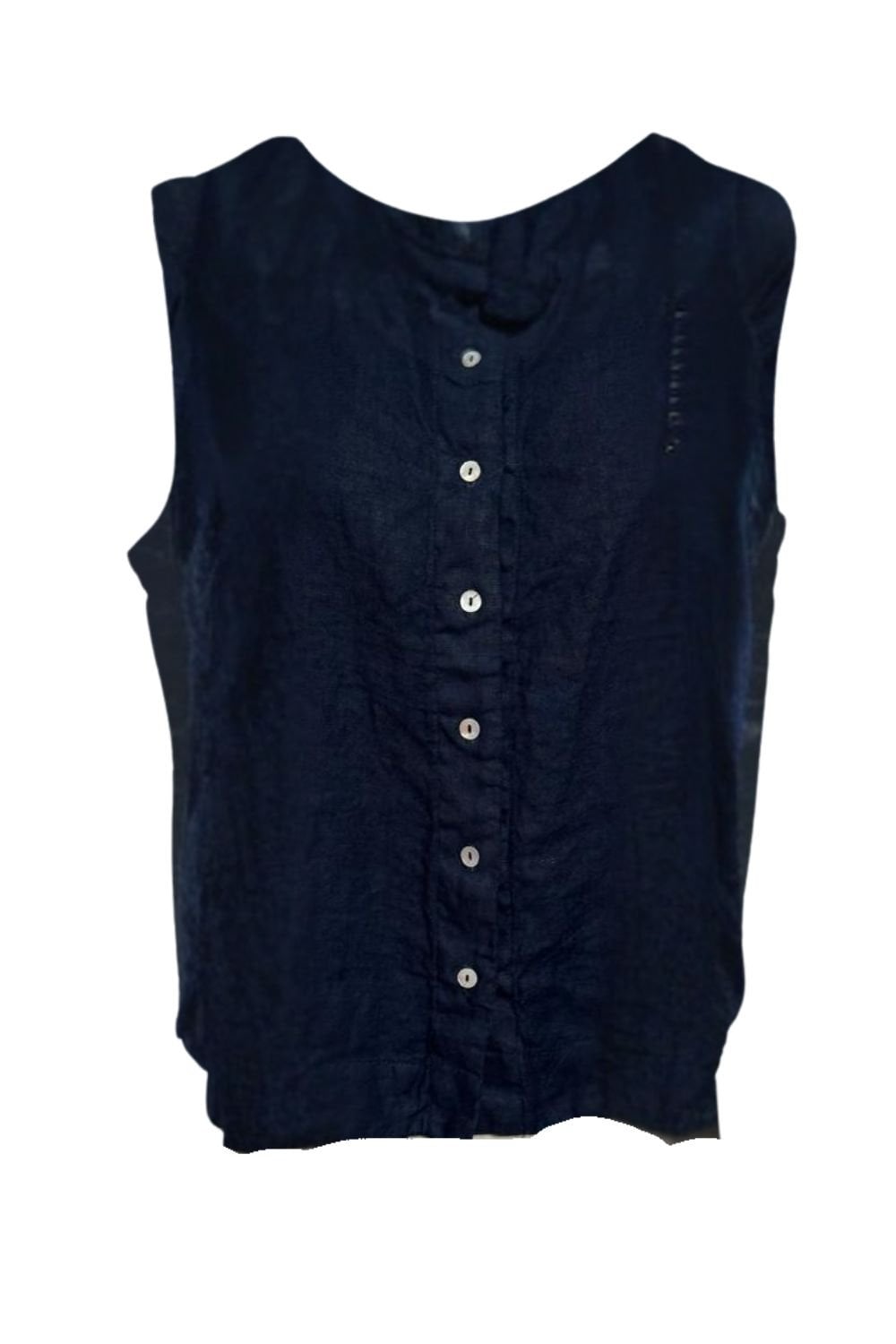 BUTTON THROUGH VEST TOP | COL=NIGHTSKY