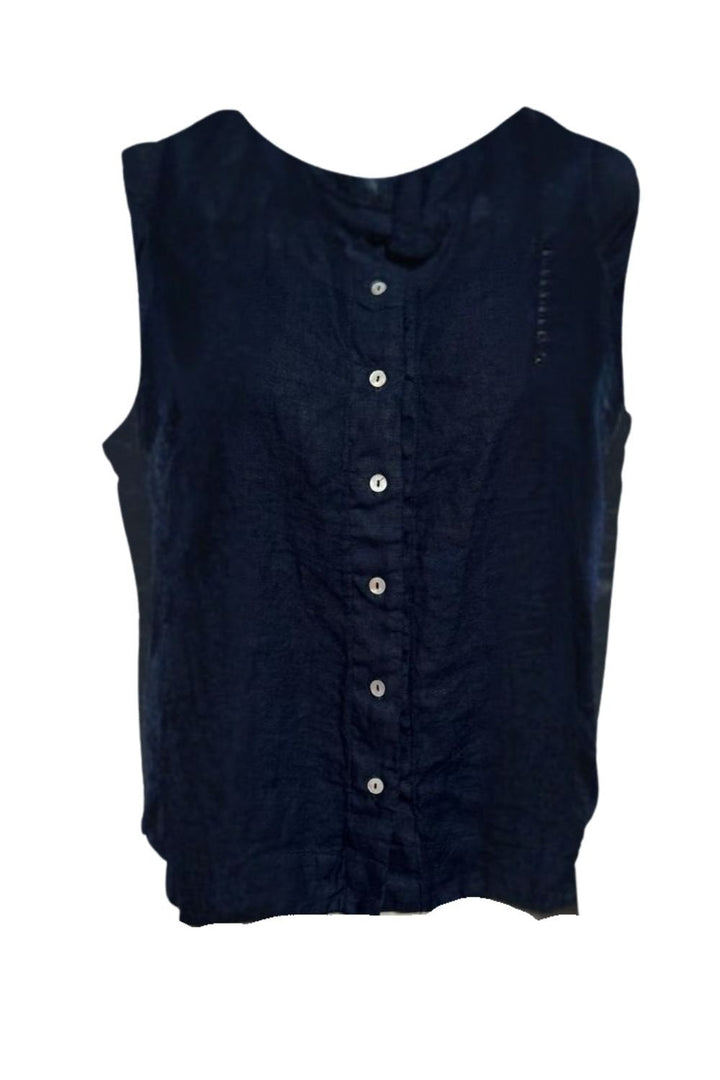 BUTTON THROUGH VEST TOP | COL=NIGHTSKY