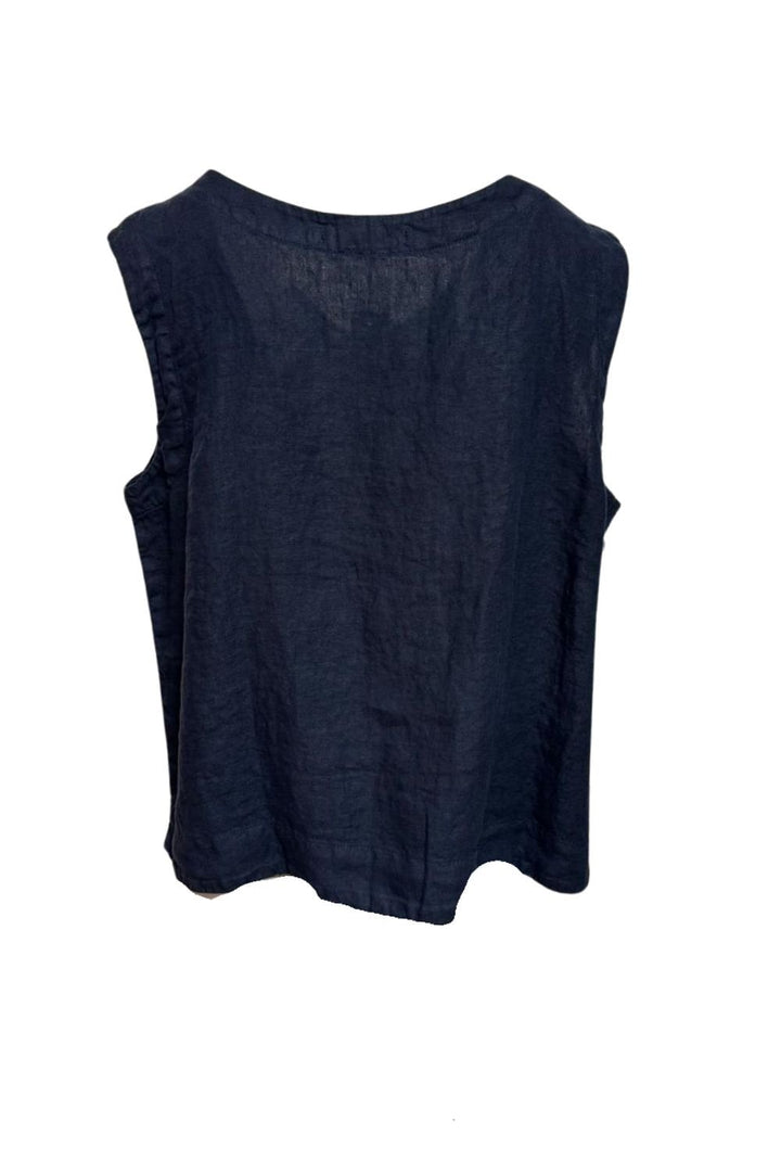 BUTTON THROUGH VEST TOP | COL=NIGHTSKY
