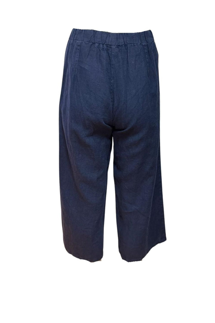 EASY CROP LINEN TROUSERS | COL=NIGHTSKY