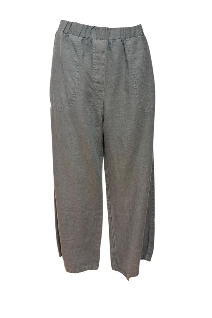 EASY CROP LINEN TROUSERS | COL=COBBLESTONE