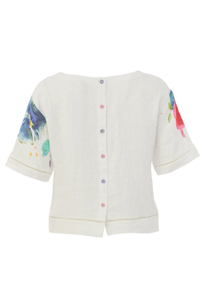 FLORAL GARDEN LINEN TOP | COL=MULTI