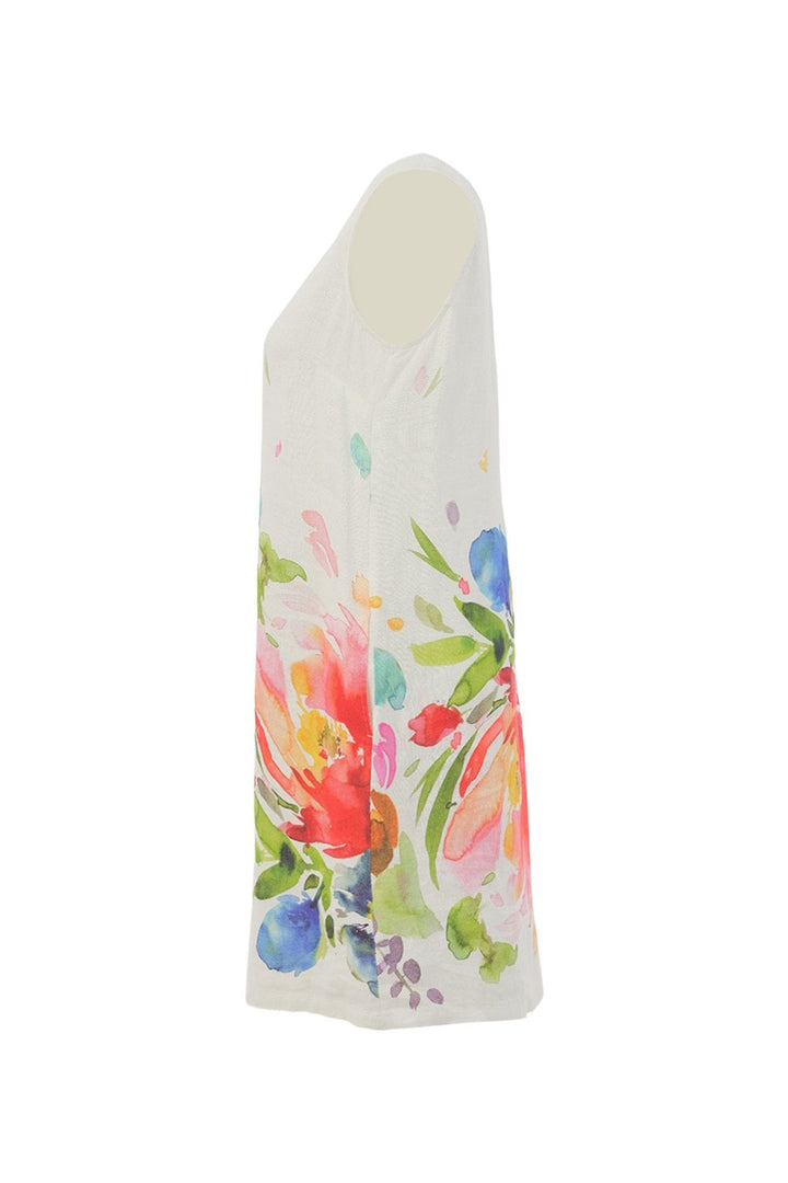 FLORAL GARDEN SLEEVELESS DRESS | COL=MULTI