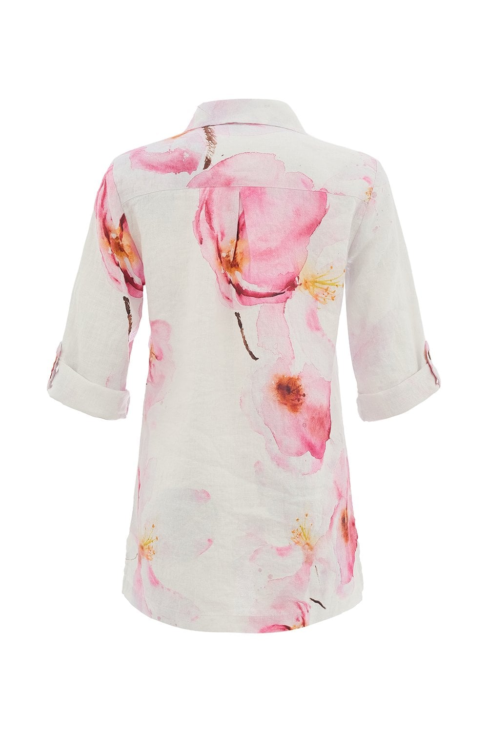 PINK FLOWER LINEN SHIRT | COL=PINK