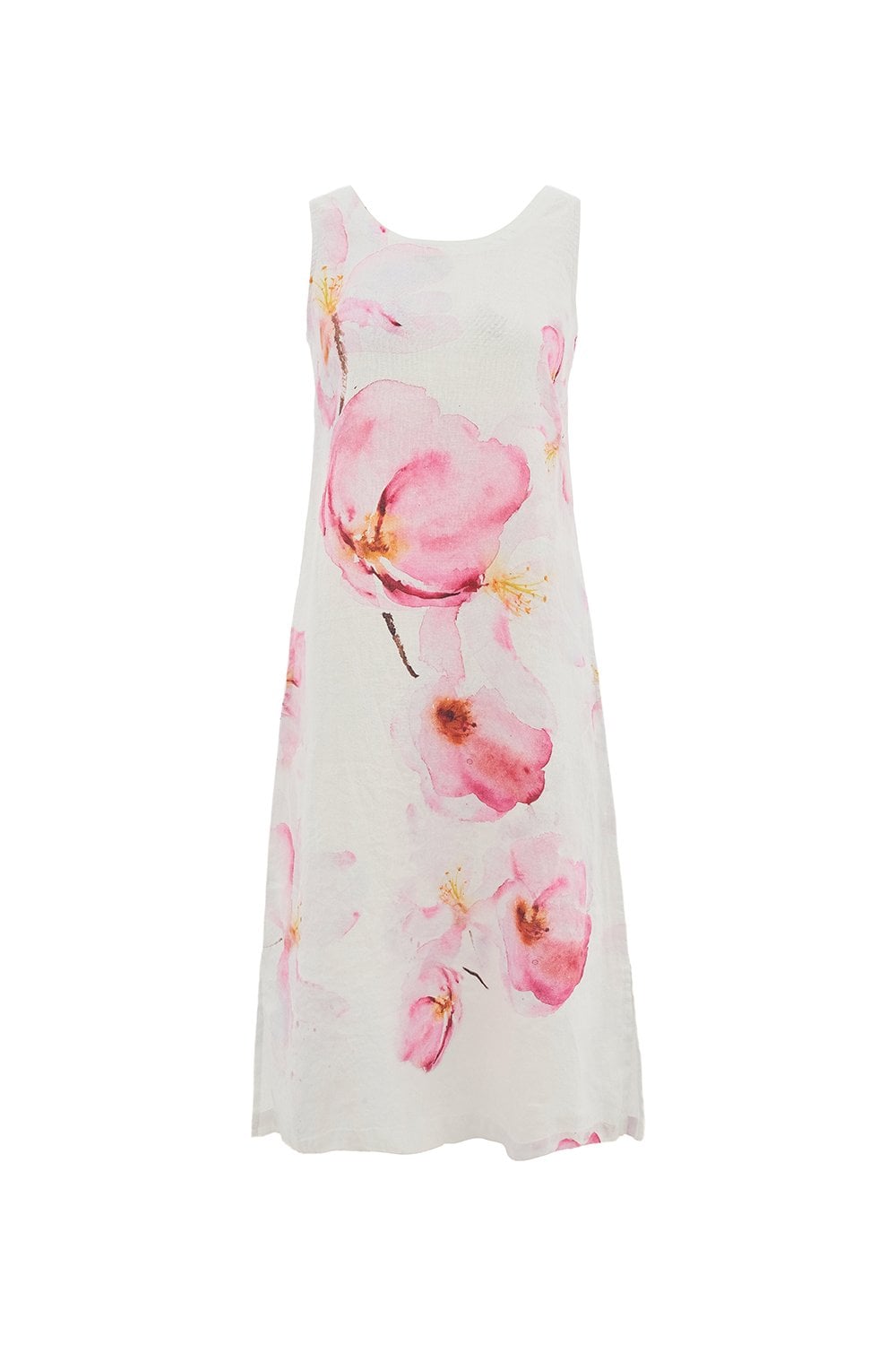 PINK FLOWER SLEEVELESS DRESS | COL=PINK