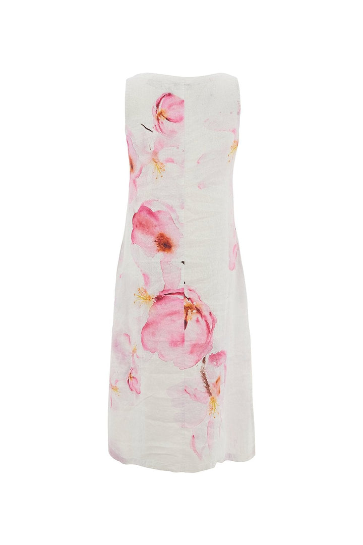 PINK FLOWER SLEEVELESS DRESS | COL=PINK