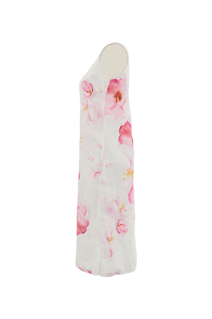 PINK FLOWER SLEEVELESS DRESS | COL=PINK