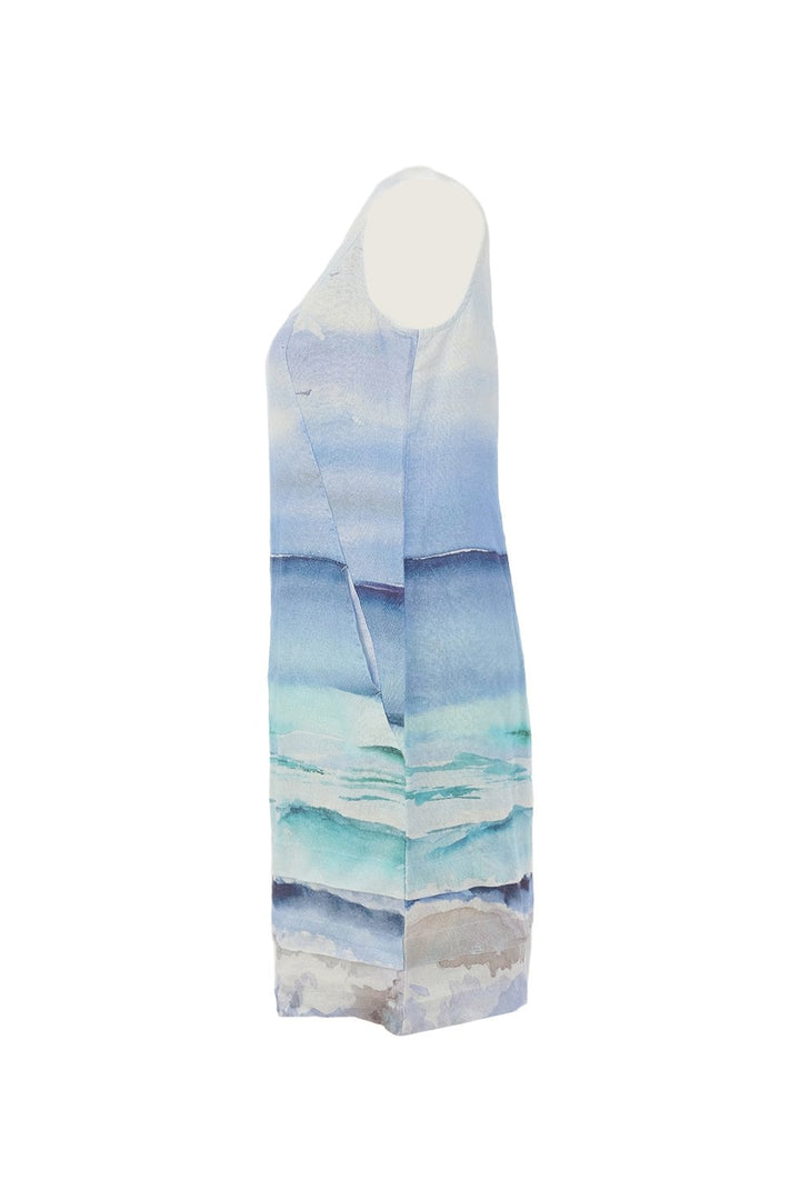 SEASCAPE SLEEVELESS LINEN DRESS | COL=MULTI