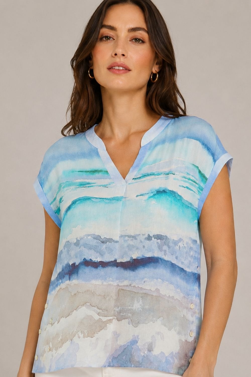 SEESCAPE LINEN TOP | COL=MULTI