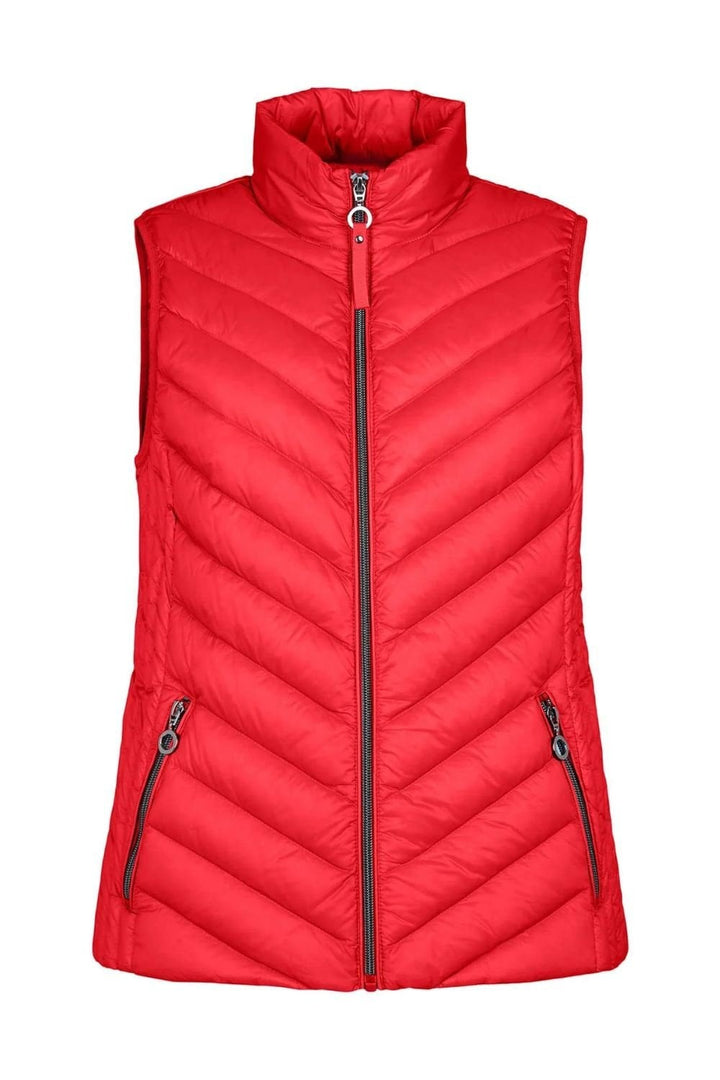 HIGH NECK PADDED GILET | COL=RED