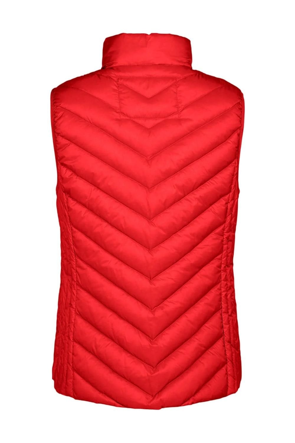 HIGH NECK PADDED GILET | COL=RED