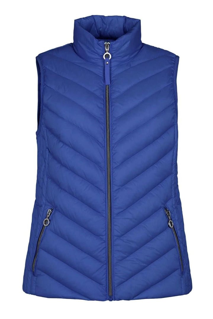 HIGH NECK PADDED GILET | COL=SEA BLUE