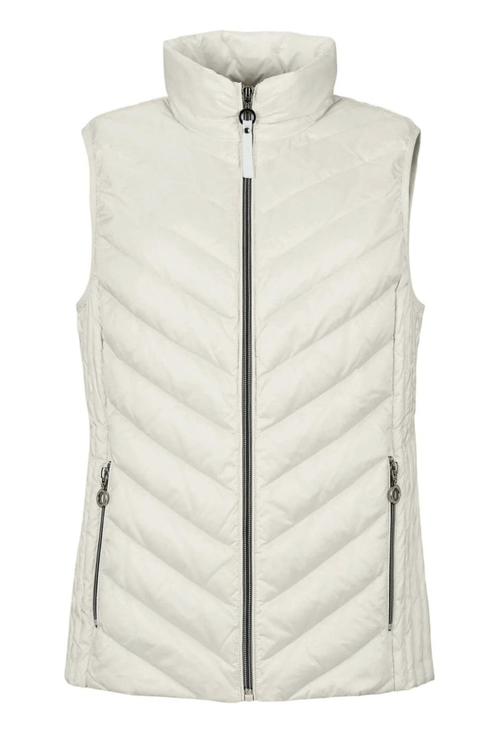 HIGH NECK PADDED GILET | COL=CREAM