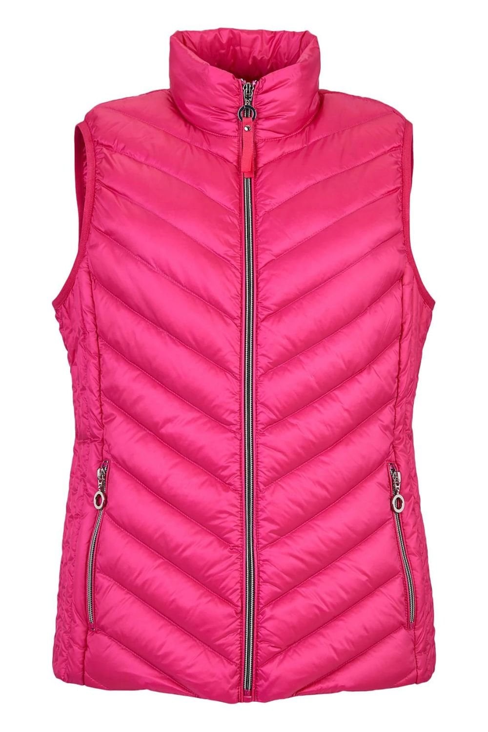 HIGH NECK PADDED GILET | COL=PINK