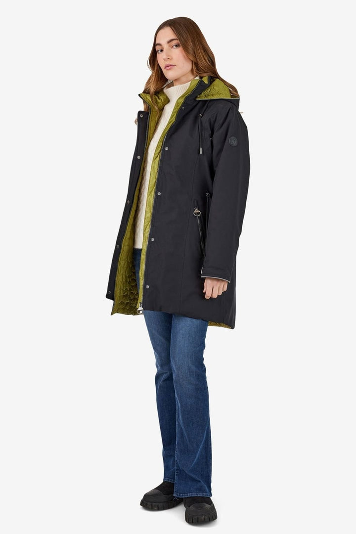 REVERSIBLE QUILTED  COAT | COL=BLACK/GREEN