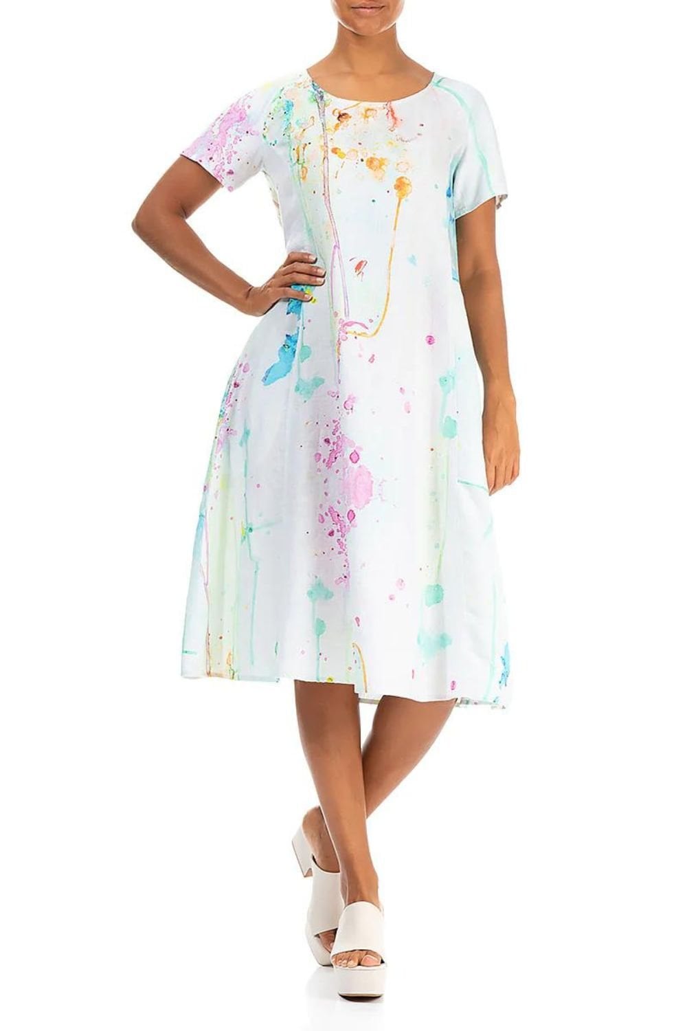 ARTISTIC PAINT SPLATTER DRESS | COL=MULTI