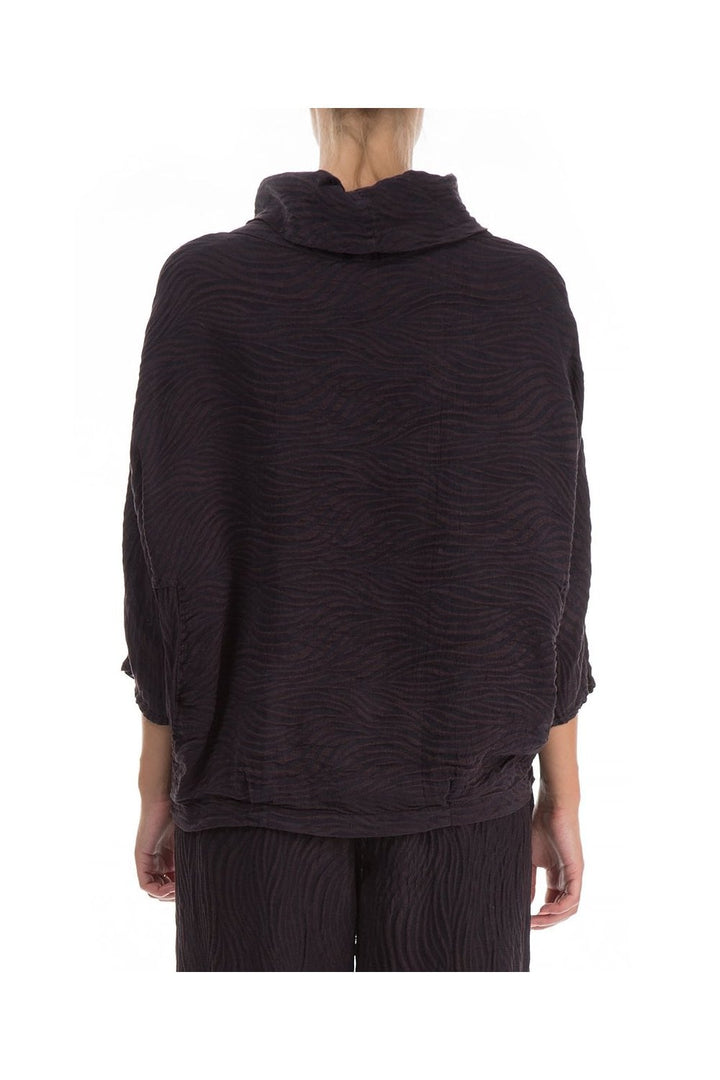 COWL NECK TEXTURED TOP | COL=PLUM