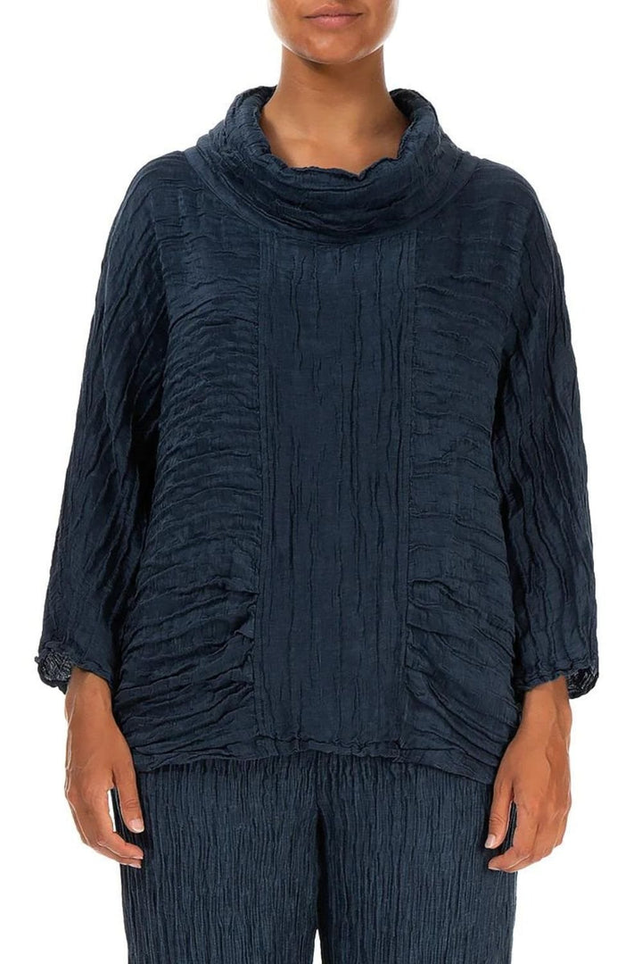 COWL NECK TOP | COL=NAVY,PURPLE