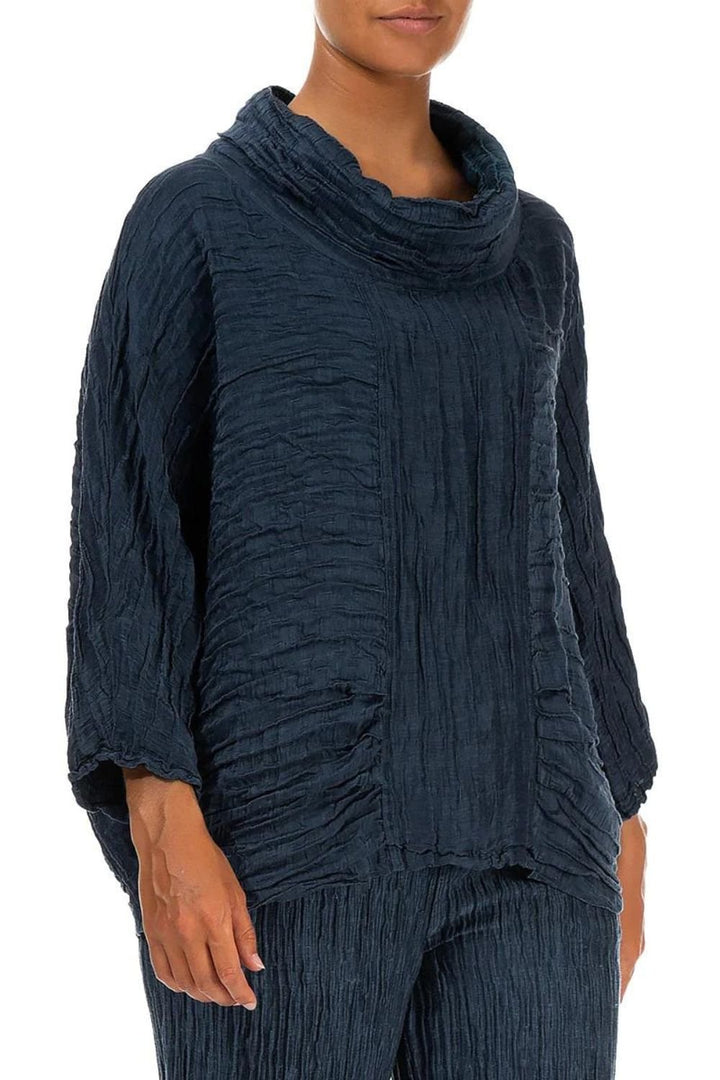 COWL NECK TOP | COL=NAVY,PURPLE