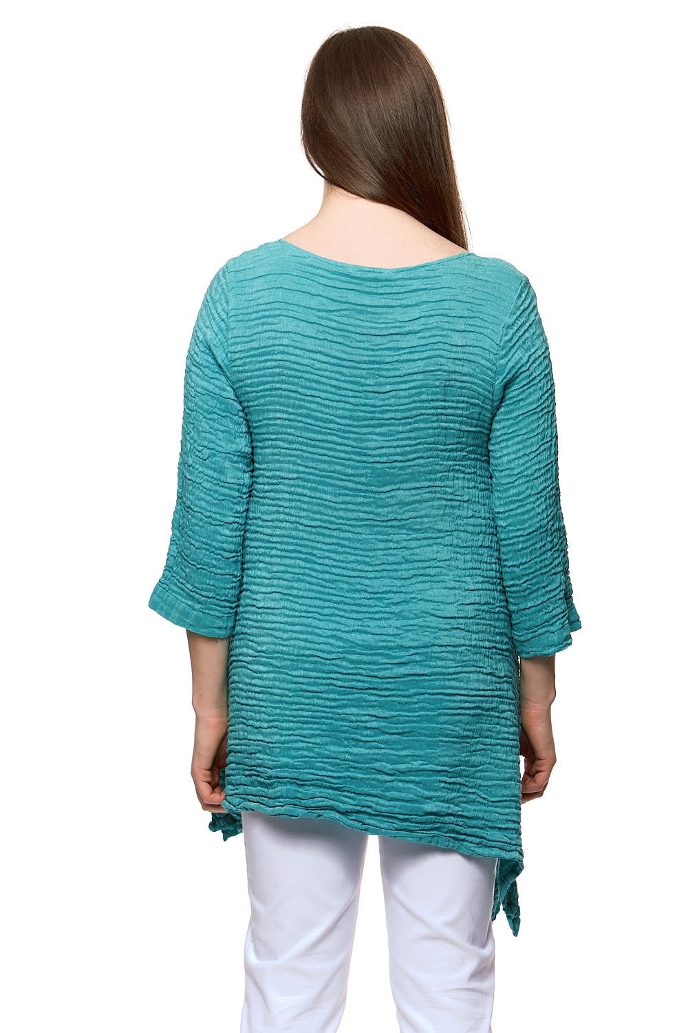 ONE POCKET 3/4 SLEEVE TUNIC | COL=AQUA