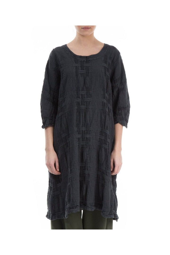 TEXTURED 3/4 SLEEVE TUNIC | COL=DARK NAVY