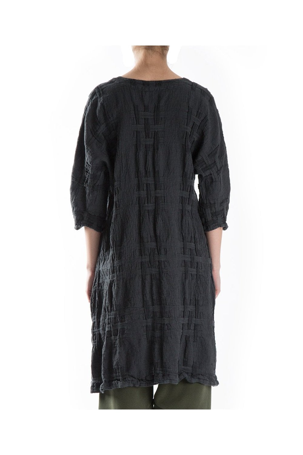 TEXTURED 3/4 SLEEVE TUNIC | COL=DARK NAVY