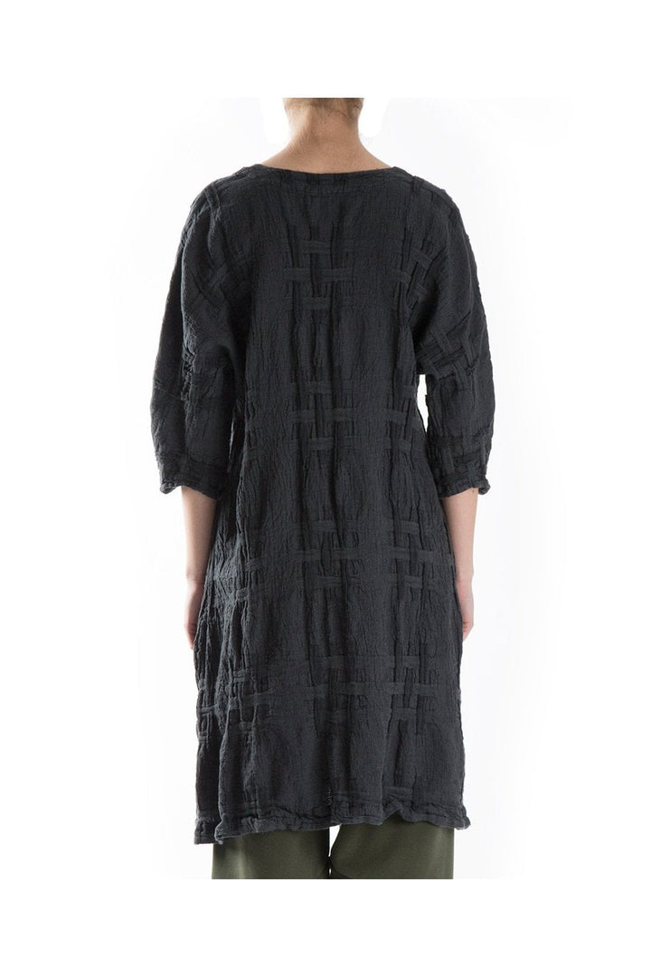 TEXTURED 3/4 SLEEVE TUNIC | COL=DARK NAVY