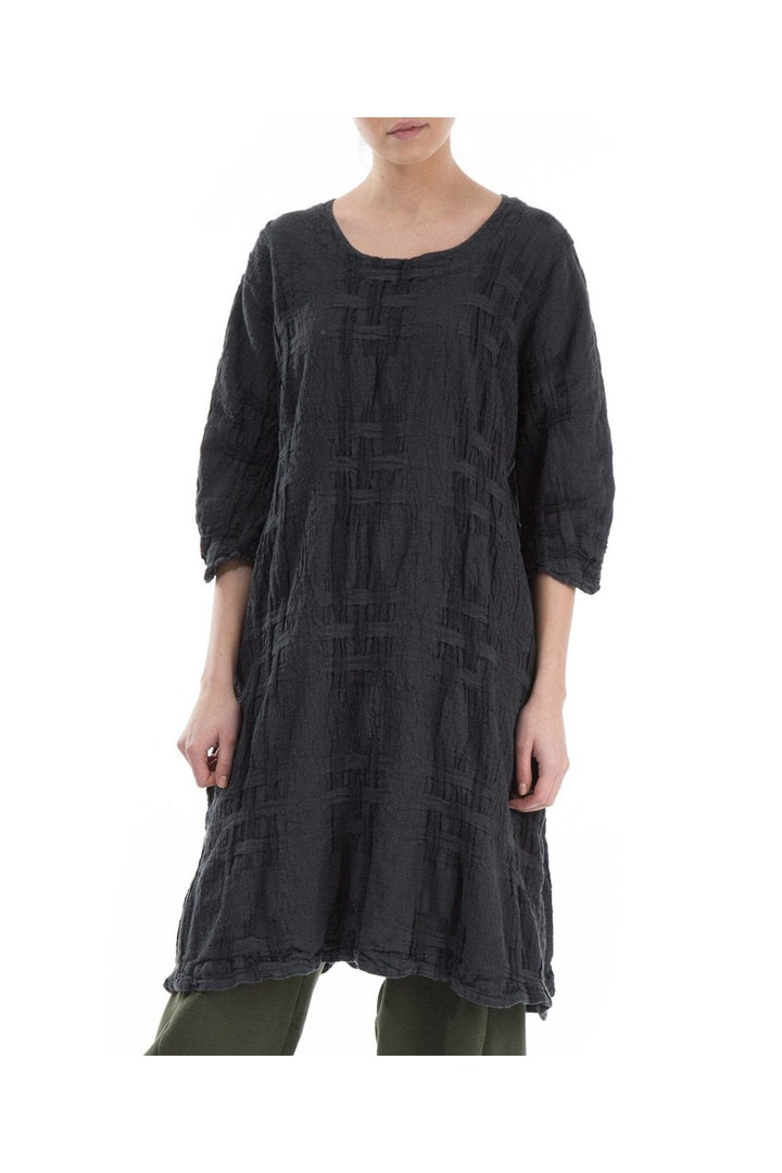 TEXTURED 3/4 SLEEVE TUNIC | COL=DARK NAVY