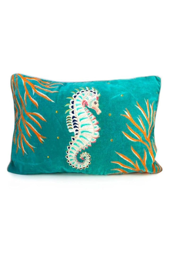 SEAHORSE CUSHION | COL=TURQ