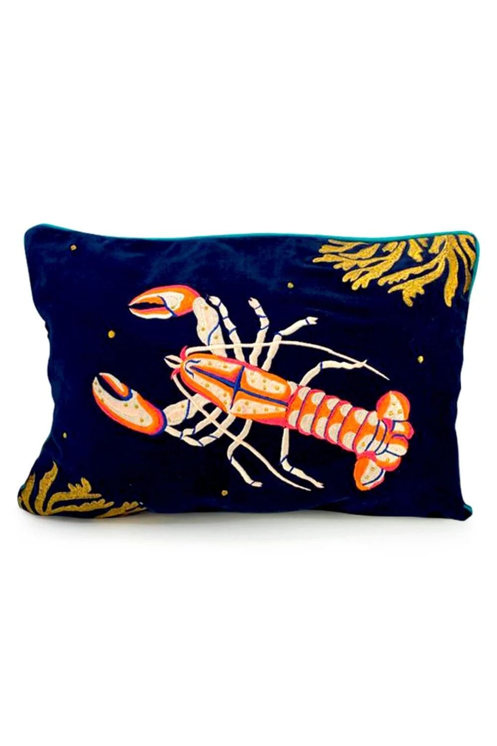 VELVEET LOBSTER CUSHION | COL=NAVY