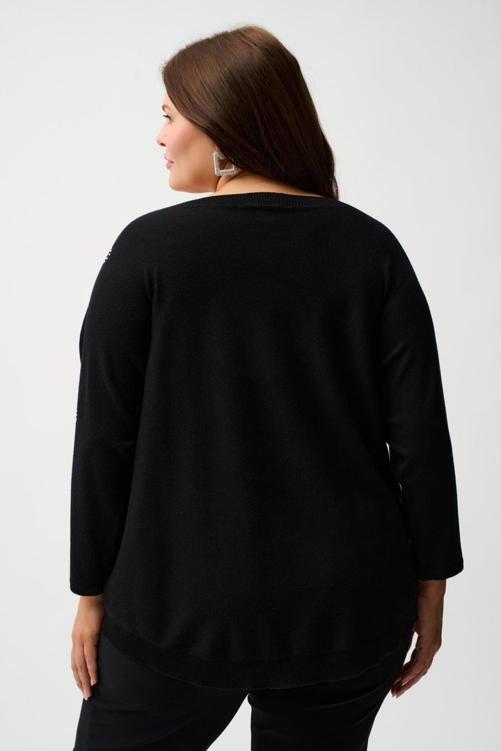 IRON BOW DETAIL KNITTED SWEATER | COL=BLACK