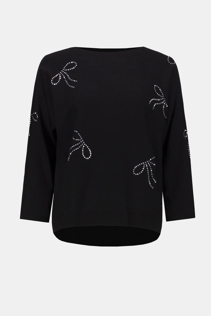 IRON BOW DETAIL KNITTED SWEATER | COL=BLACK
