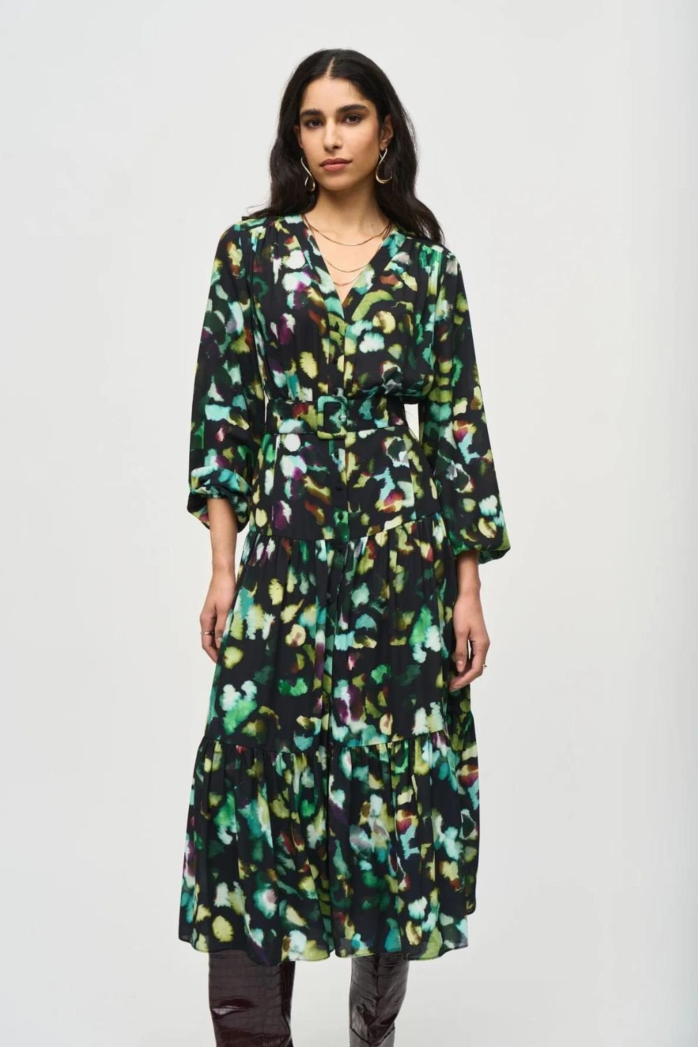 ABSTRACT GEORGETTE DRESS | COL=MULTI