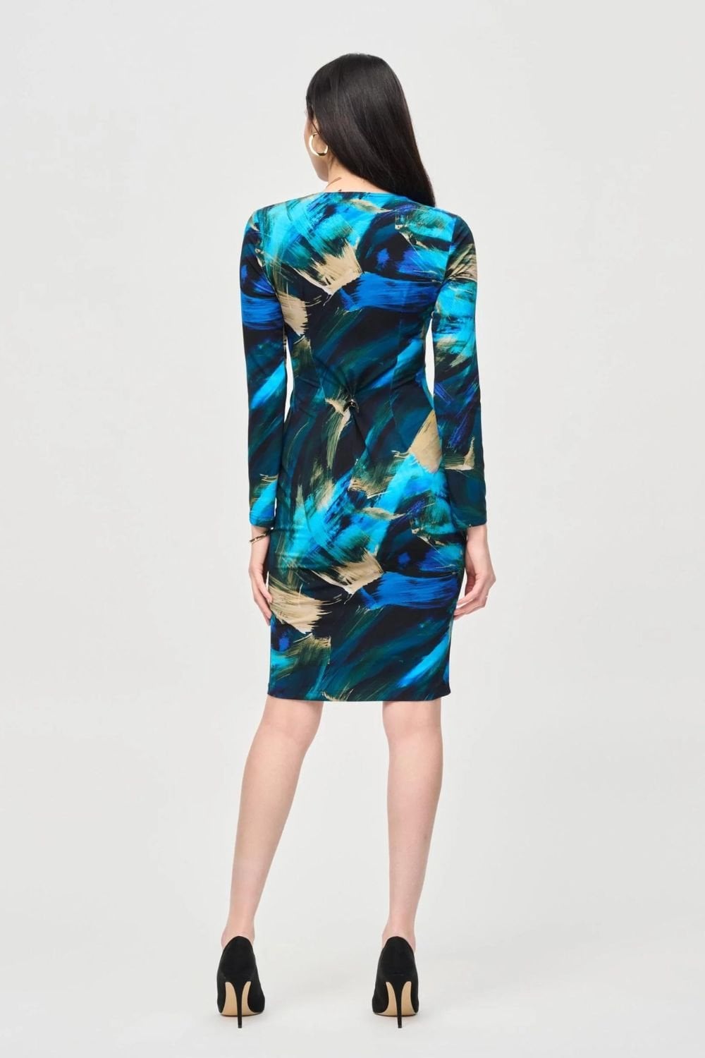 ABSTRACT PRINT WRAP DRESS | COL=MULTI