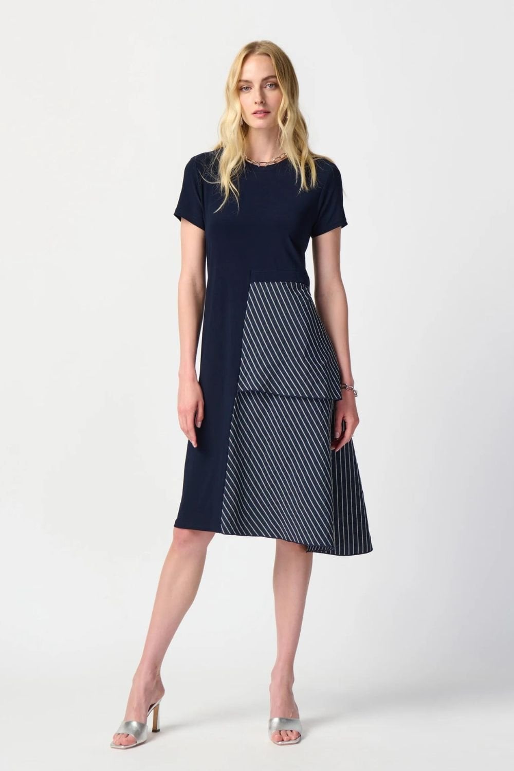 ASYMMETRICAL DRESS | COL=NAVY