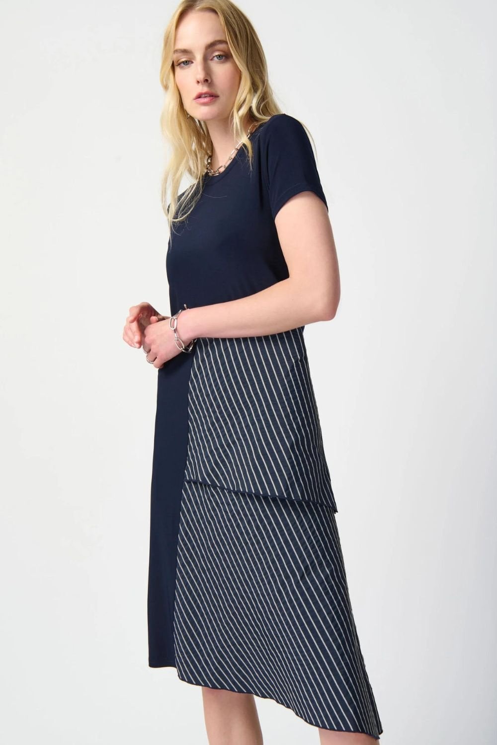 ASYMMETRICAL DRESS | COL=NAVY