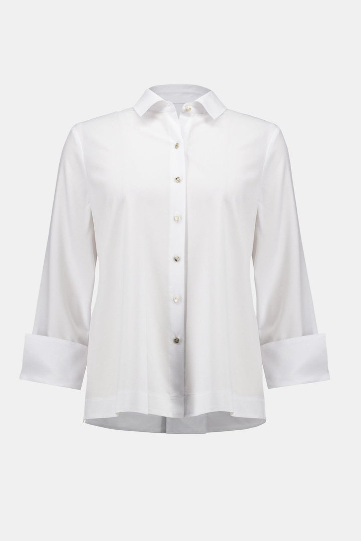 BLOUSE WITH ZIPPER BACK ACCENT | COL=OPTIC WHITE