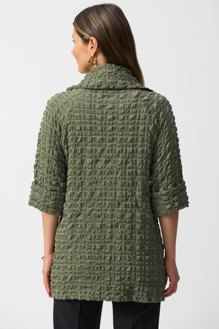 Bubble Jacquard Trapeze Coat | COL=CACTUS