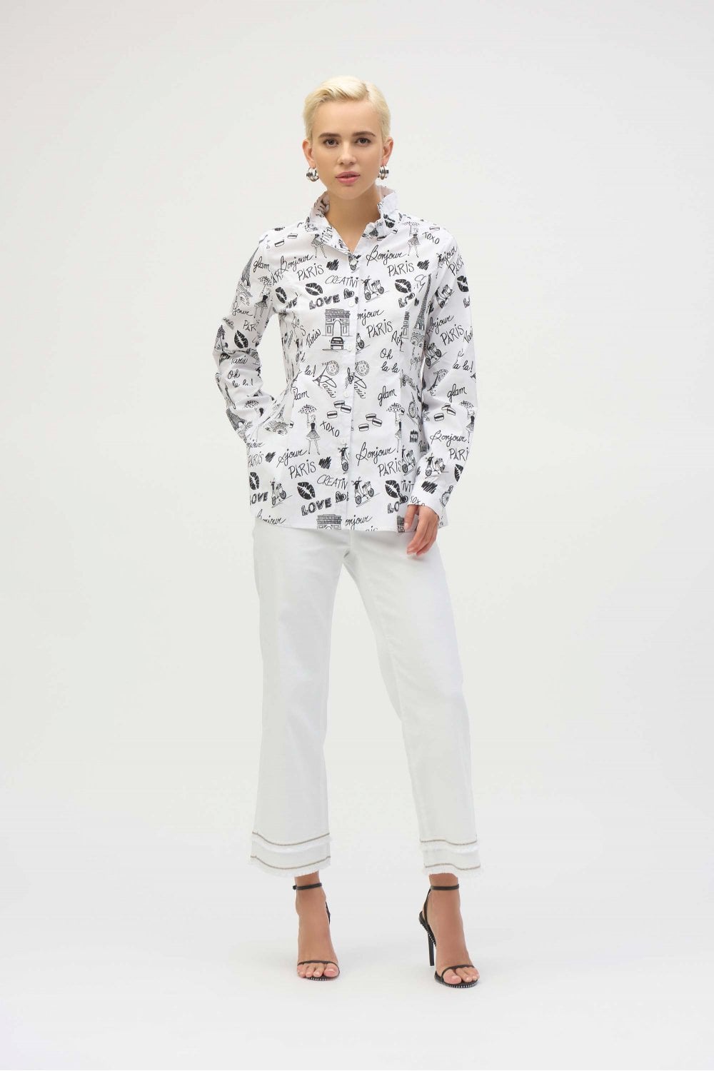 BUTTONED GRAPHIC SHIRT | COL=BLACK/WHITE