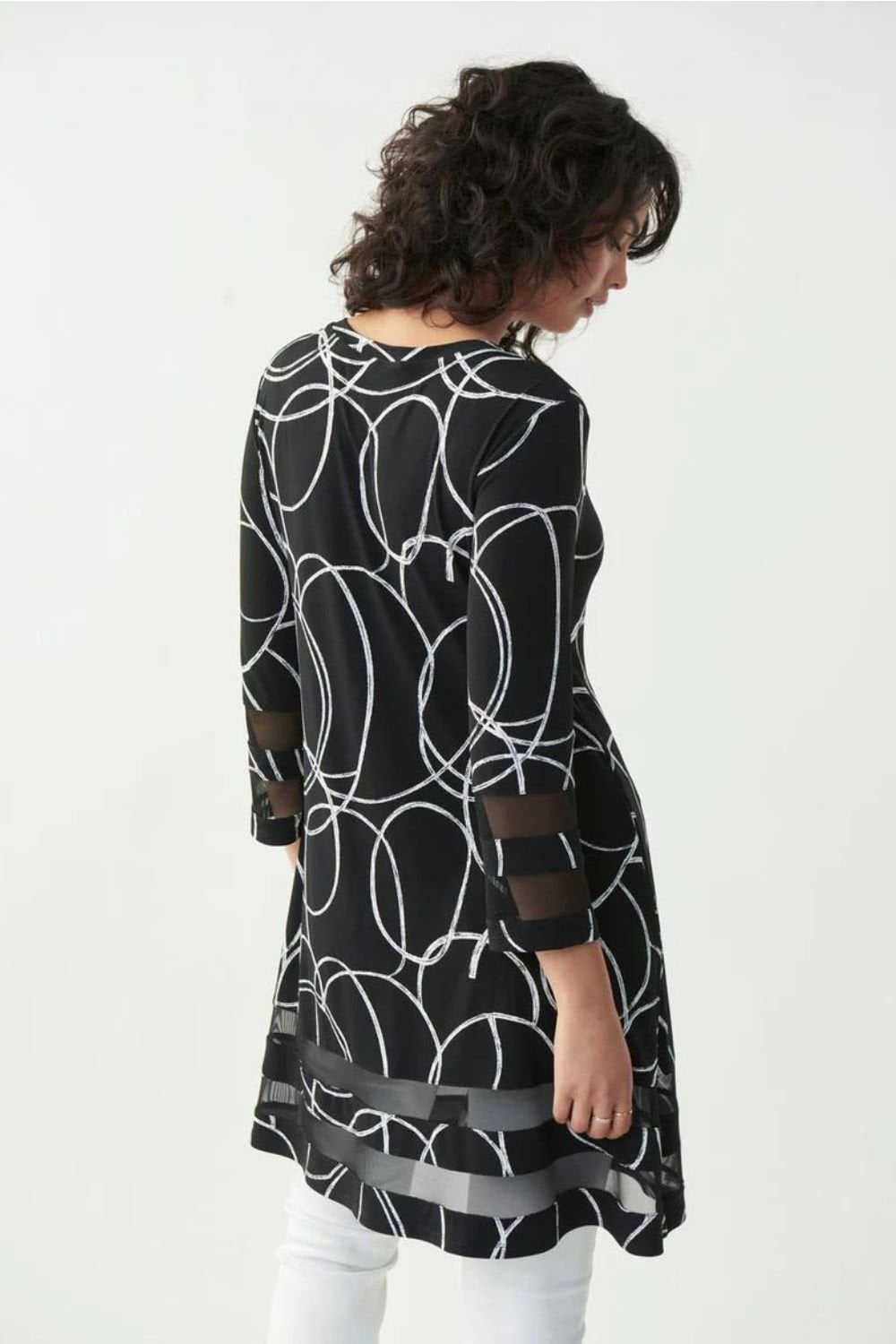 CIRCLE PRINT DRESS | COL=BLACK