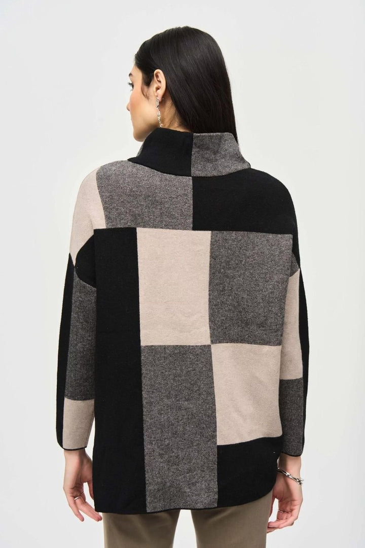COLOUR BLOCK KNIT JUMPER | COL=TAUPE