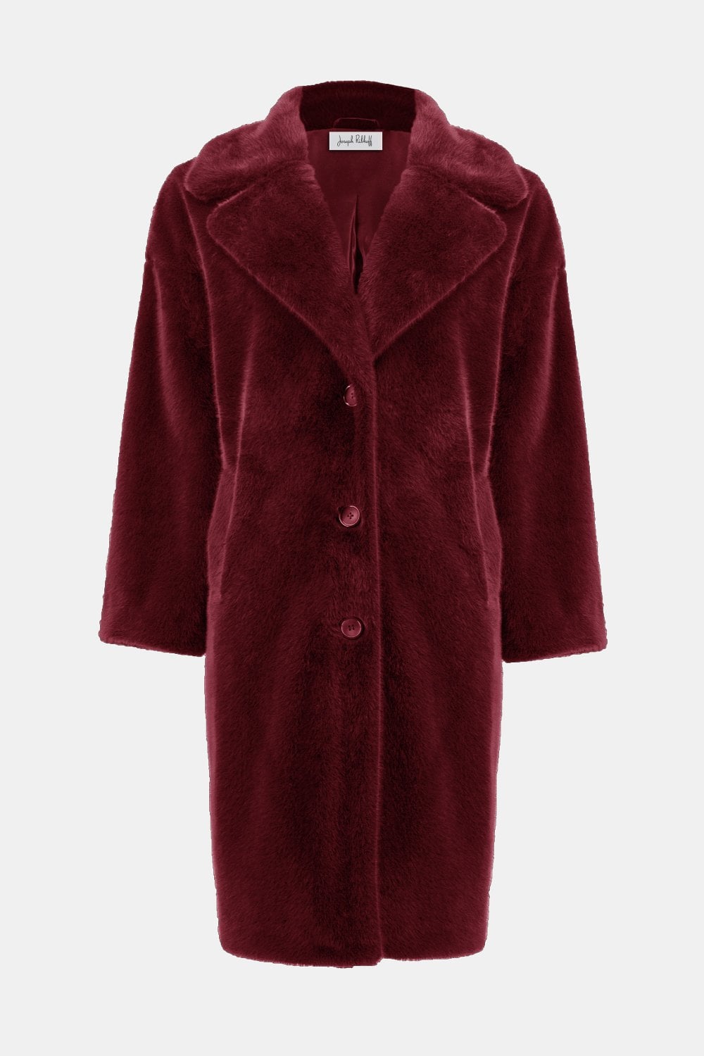 FAUX FUR COAT | COL=MERLOT