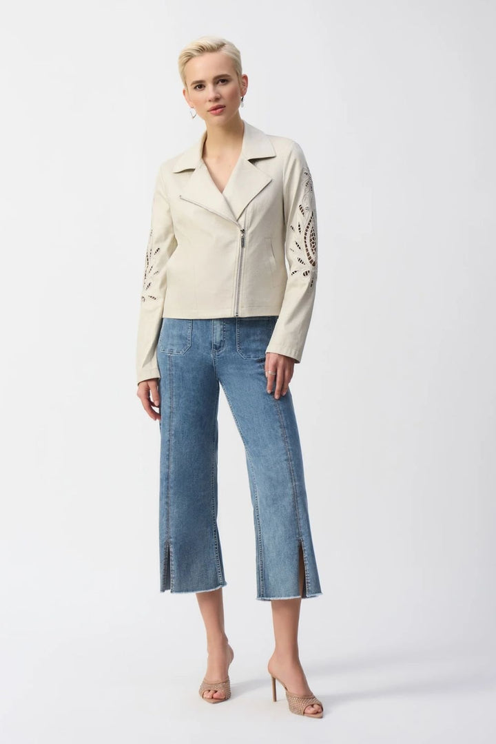 FAUX SUEDE CUT OUT JACKET | COL=MOON STONE