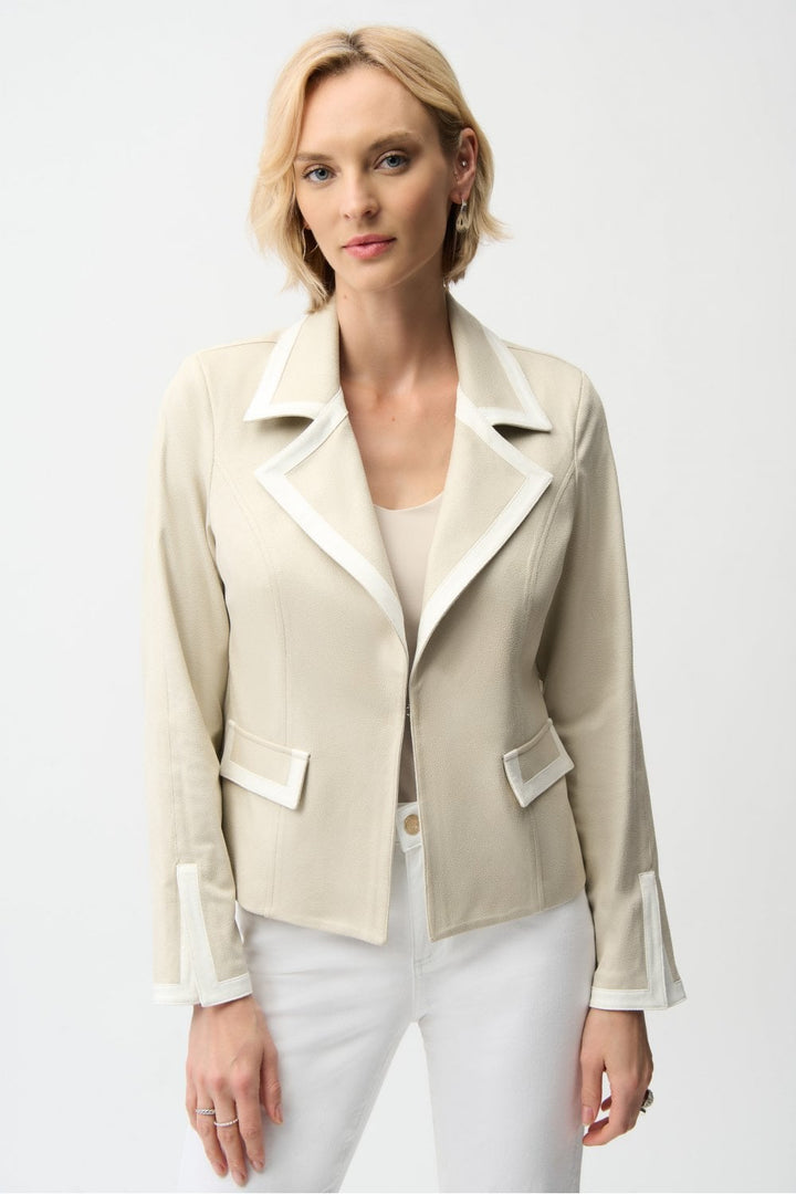 FITTED JACKET WITH CONTRAST BINDING | COL=MOON STONE