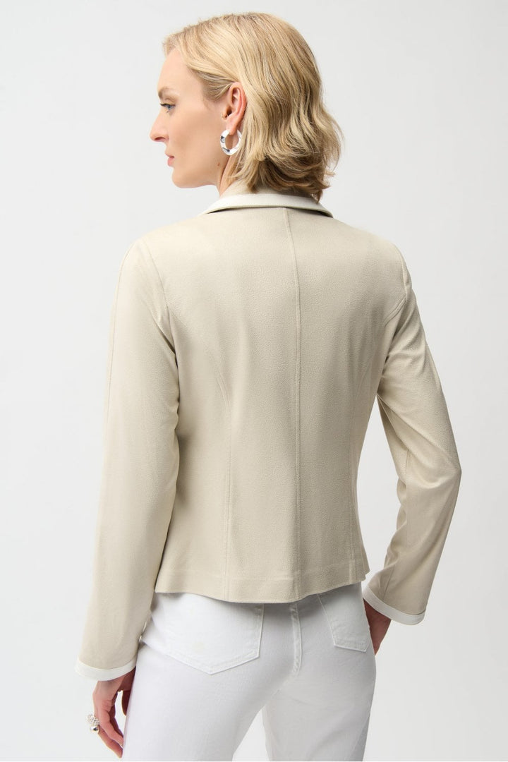 FITTED JACKET WITH CONTRAST BINDING | COL=MOON STONE