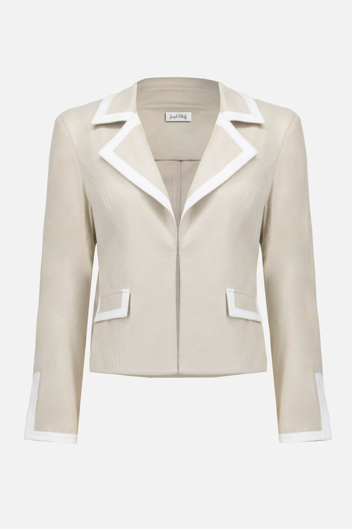FITTED JACKET WITH CONTRAST BINDING | COL=MOON STONE