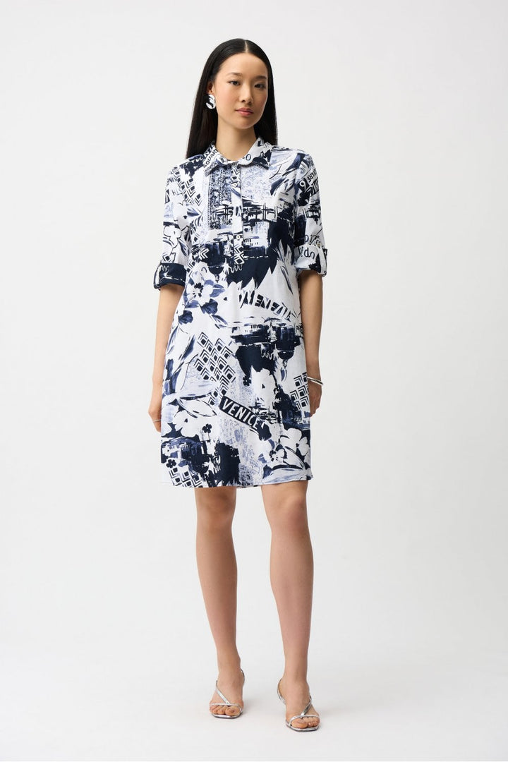 FLORAL ABSTRACT SHIRT DRESS | COL=MIX