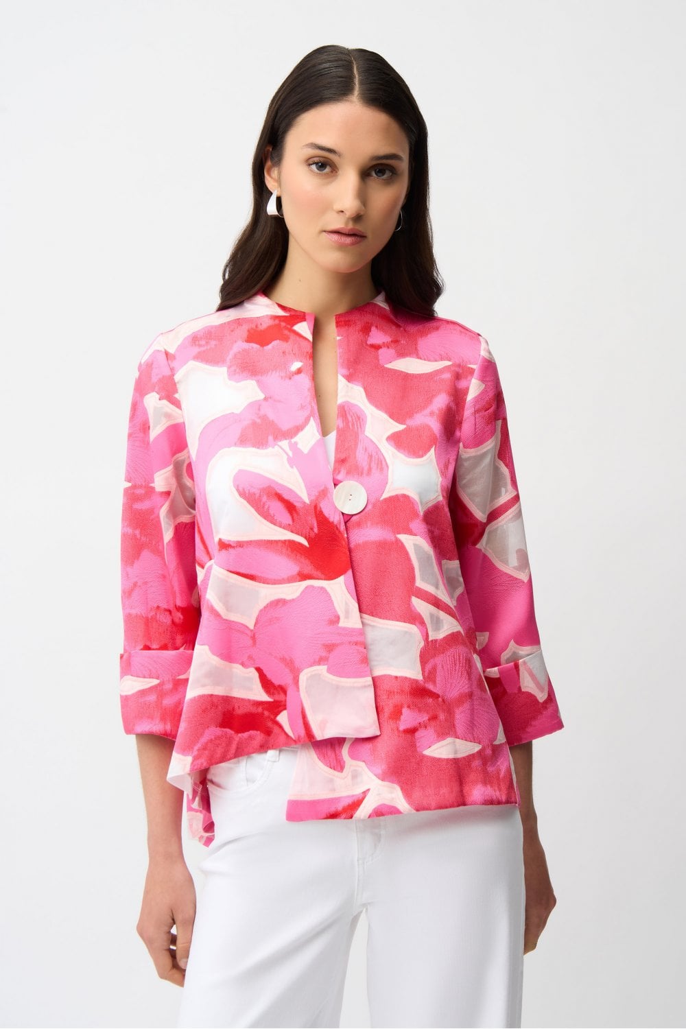 FLORAL BUTTON JACKET | COL=PINK