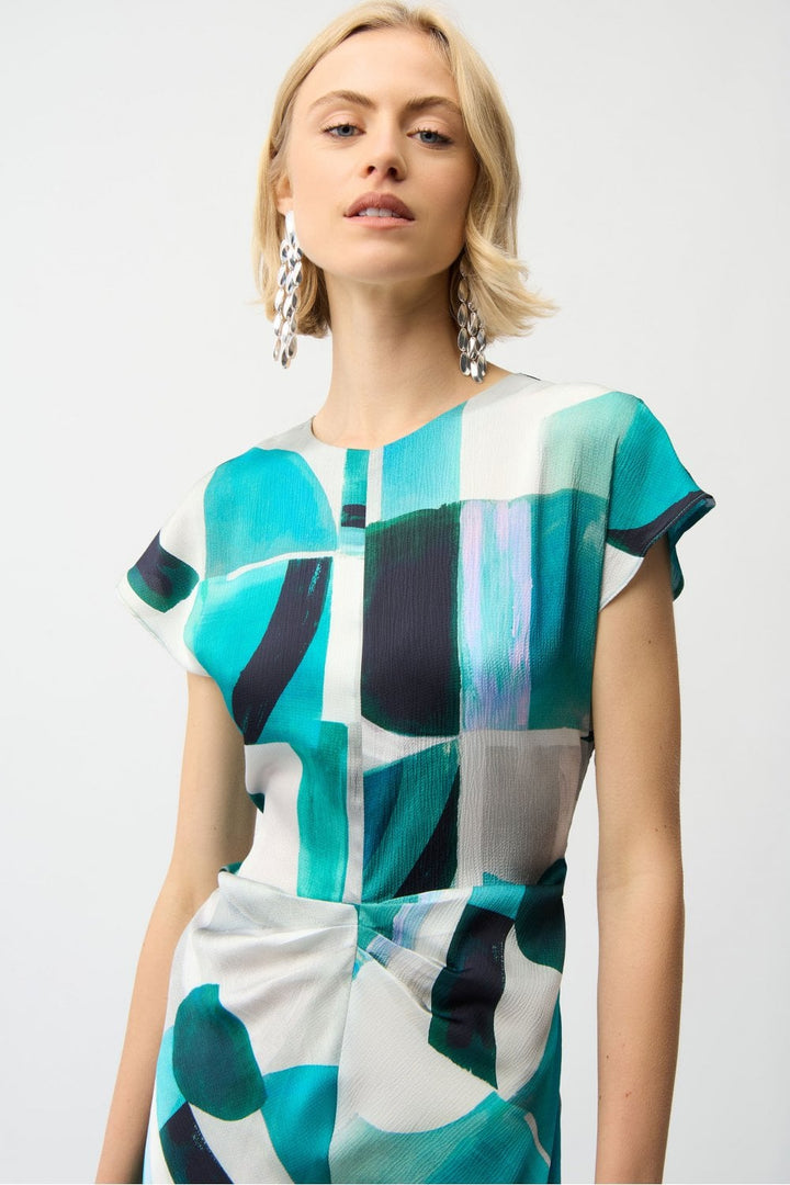GEOMERTRIC PRINT DRESS | COL=MULTI