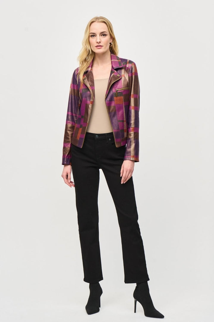 GEOMETRIC FAUX SUEDE JACKET | COL=MULTI